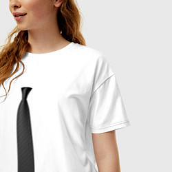 Футболка оверсайз женская Черный галстук, цвет: белый — фото 2