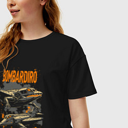 Футболка оверсайз женская Два Бомбардиро крокодило, цвет: черный — фото 2