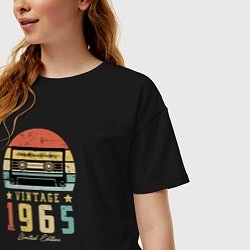 Футболка оверсайз женская Винтаж 1965, цвет: черный — фото 2