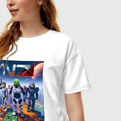 Футболка оверсайз женская Mass effect and Minecraft - ai art collaboration, цвет: белый — фото 2