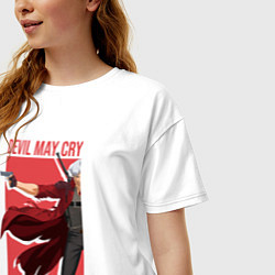 Футболка оверсайз женская Anime Devil May Cry Данте, цвет: белый — фото 2