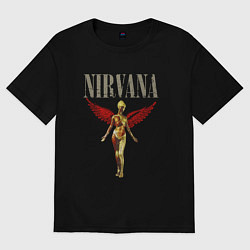 Футболка оверсайз женская Rock nirvana in utero, цвет: черный
