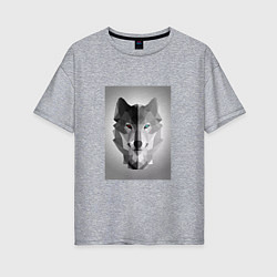 Футболка оверсайз женская Wolf energi, цвет: меланж