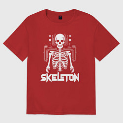 Женская футболка оверсайз Скелет в схемах