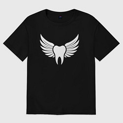 Женская футболка оверсайз Зуб с крыльями