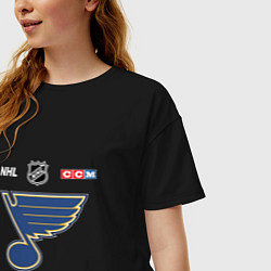 Футболка оверсайз женская Сент Луис Блюз - НХЛ команда, цвет: черный — фото 2