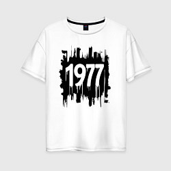 Футболка оверсайз женская Готический стиль 1977, цвет: белый