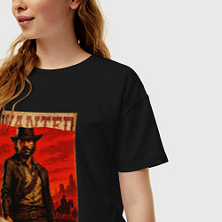 Футболка оверсайз женская Red dead redemtion постер, цвет: черный — фото 2