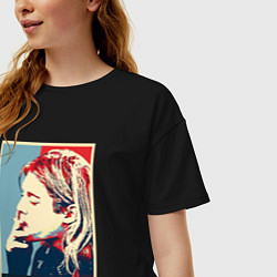 Футболка оверсайз женская Kurt Cobain - Nirvana, цвет: черный — фото 2