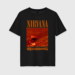 Футболка оверсайз женская Nirvana nevermind rad, цвет: черный
