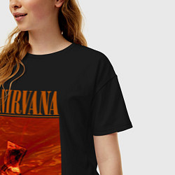 Футболка оверсайз женская Nirvana nevermind rad, цвет: черный — фото 2