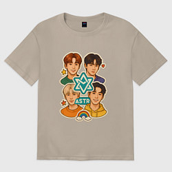 Женская футболка оверсайз Astro в виде стикеров