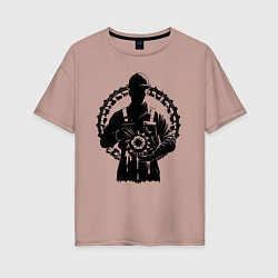 Футболка оверсайз женская Шестерня нефтяника, цвет: пыльно-розовый