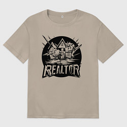 Футболка оверсайз женская Риелтор дом, цвет: миндальный