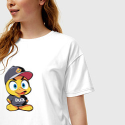 Футболка оверсайз женская Утёнок в кепке, цвет: белый — фото 2