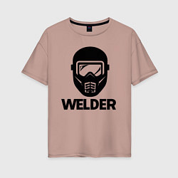 Женская футболка оверсайз Маска сварщика