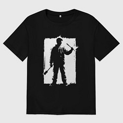 Женская футболка оверсайз Художник в белом штрихе