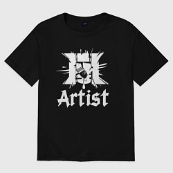 Женская футболка оверсайз Художник логотип с кистью