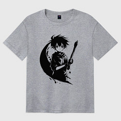 Женская футболка оверсайз Художник с кистью аниме