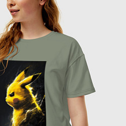 Футболка оверсайз женская Pikachu, цвет: авокадо — фото 2