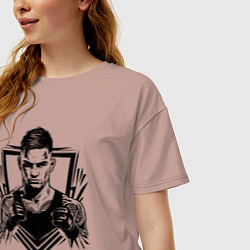 Футболка оверсайз женская Сила и решимость Дастин Порье, цвет: пыльно-розовый — фото 2