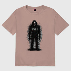Женская футболка оверсайз Bones horror style
