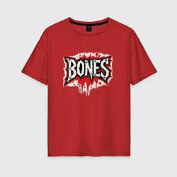 Футболка оверсайз женская Логотип Bones, цвет: красный