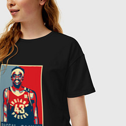 Футболка оверсайз женская Pascal Siakam, цвет: черный — фото 2