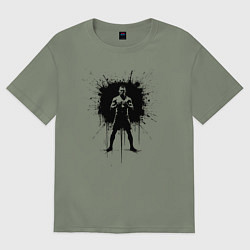 Женская футболка оверсайз Нейт Диас в черной краске