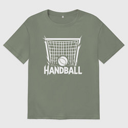 Женская футболка оверсайз Гандбольный мяч в воротах