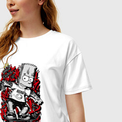 Футболка оверсайз женская Барт с татуировками, цвет: белый — фото 2