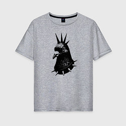 Женская футболка оверсайз Панк голубь