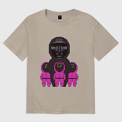 Женская футболка оверсайз Персонажи сериала игра в кальмара