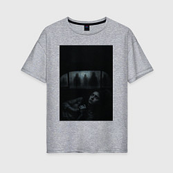 Футболка оверсайз женская Девушка прячется в машине ужасы триллер, цвет: меланж