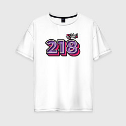 Футболка оверсайз женская Игрок 218, цвет: белый