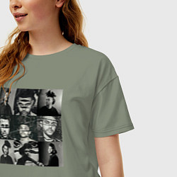 Футболка оверсайз женская The weeknd фотографии, цвет: авокадо — фото 2