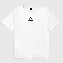 Футболка оверсайз женская Игра в кальмара работник треугольник белая, цвет: белый