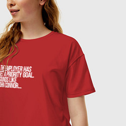 Футболка оверсайз женская Приоритеная цель джон коннер, цвет: красный — фото 2