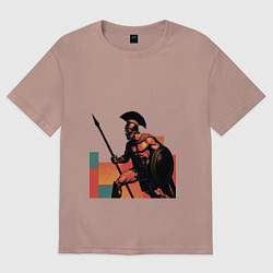 Футболка оверсайз женская Спартанец поп-арт, цвет: пыльно-розовый