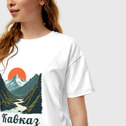 Футболка оверсайз женская Кавказские горы, цвет: белый — фото 2