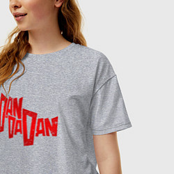 Футболка оверсайз женская Dandadan - logotype, цвет: меланж — фото 2