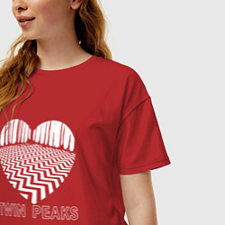 Футболка оверсайз женская Twin Peaks heart, цвет: красный — фото 2