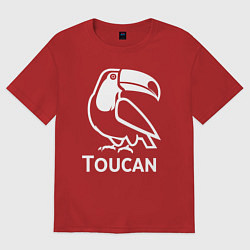 Женская футболка оверсайз Тукан в минималистичном стиле