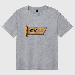 Футболка оверсайз женская Свиток с утраченными знаниями - лазерный диск, цвет: меланж