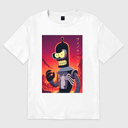 Женская футболка оверсайз Веном Бендер - мем