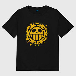 Женская футболка оверсайз Пираты сердца - веселый роджер