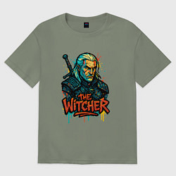 Футболка оверсайз женская Ведьмак граффити, цвет: авокадо