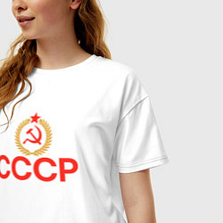 Футболка оверсайз женская СССР союз советских социалистических республик, цвет: белый — фото 2