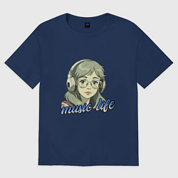 Женская футболка оверсайз Меломанка аниме