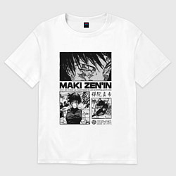 Футболка оверсайз женская Maki Zenin - магическая битва, цвет: белый